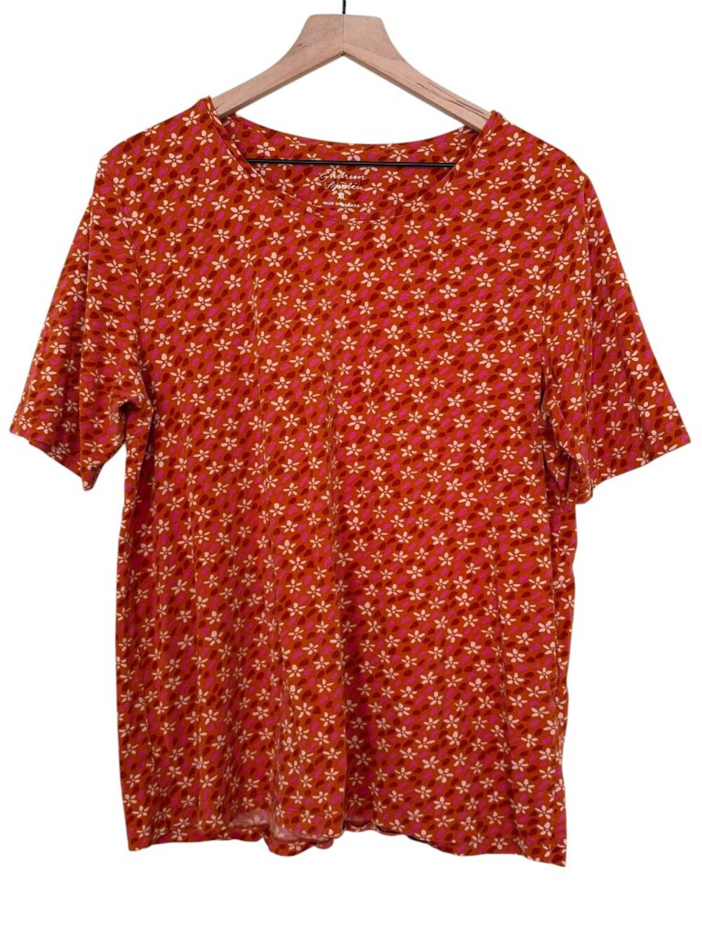 Gudrun Sjoden Orange Printed Organic Cotton Short Sleeve T-Shirt